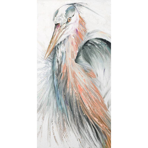 New Orange Heron II Gold Ornate Wood Framed Art Print with Double Matting by Pinto, Patricia