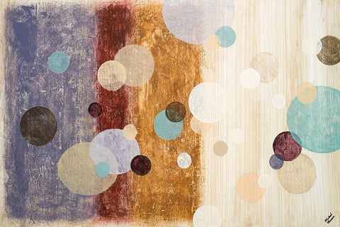 Clusters I White Modern Wood Framed Art Print with Double Matting by Marcon, Michael