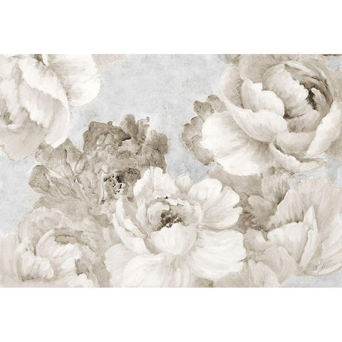 White Neutral Floral Chic White Modern Wood Framed Art Print by Loreth, Lanie