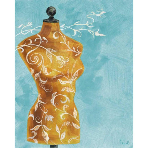 Dressmakers Assistant I White Modern Wood Framed Art Print by Urban Pearl Collection, Llc