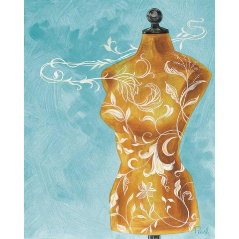 Dressmakers Assistant II White Modern Wood Framed Art Print by Urban Pearl Collection, Llc
