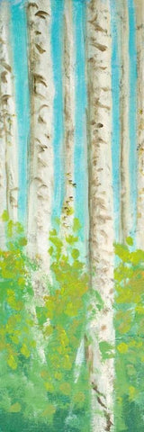 Vibrant Birchwood I White Modern Wood Framed Art Print with Double Matting by Johnson, Walt