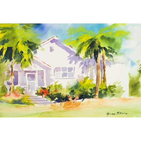 Beach Cottage I White Modern Wood Framed Art Print by Slivka, Jane
