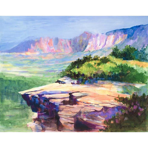 Colorful View White Modern Wood Framed Art Print by Slivka, Jane