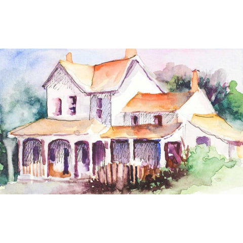 Cozy Cottage I White Modern Wood Framed Art Print by Slivka, Jane