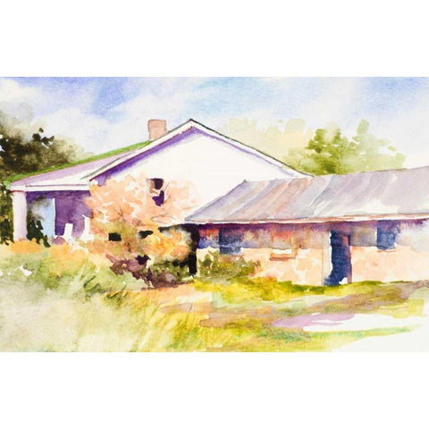 Cozy Cottage II White Modern Wood Framed Art Print by Slivka, Jane