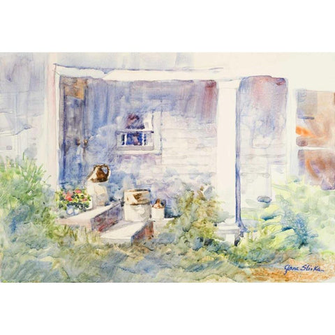 Front Porch Black Modern Wood Framed Art Print by Slivka, Jane