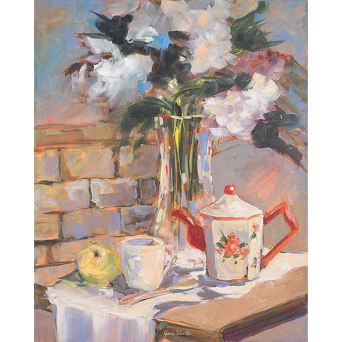Tea Rose Black Modern Wood Framed Art Print by Slivka, Jane