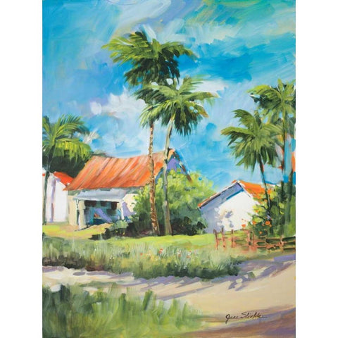 House on the Beach Black Modern Wood Framed Art Print with Double Matting by Slivka, Jane