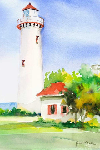 New England I White Modern Wood Framed Art Print with Double Matting by Slivka, Jane