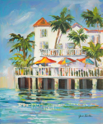 Resort Style White Modern Wood Framed Art Print with Double Matting by Slivka, Jane