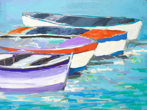 Keep Rowing White Modern Wood Framed Art Print with Double Matting by Slivka, Jane