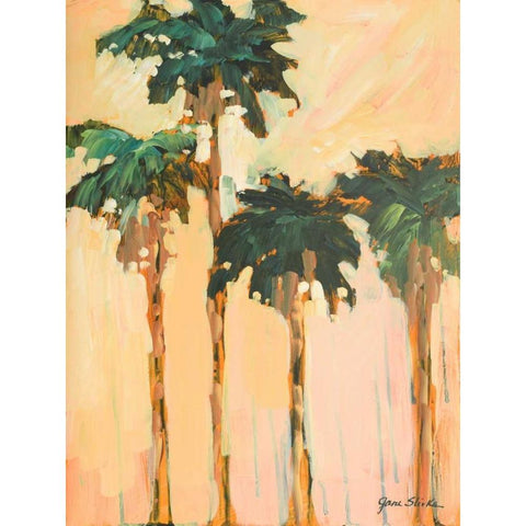 Shady Palms Black Modern Wood Framed Art Print by Slivka, Jane