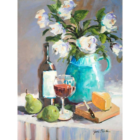 White Peonies I Black Modern Wood Framed Art Print by Slivka, Jane