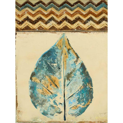 Chevron Leaf II Black Modern Wood Framed Art Print with Double Matting by Pinto, Patricia