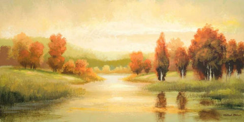 Natures Glow I Black Ornate Wood Framed Art Print with Double Matting by Marcon, Michael