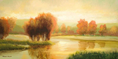 Natures Glow II Black Ornate Wood Framed Art Print with Double Matting by Marcon, Michael