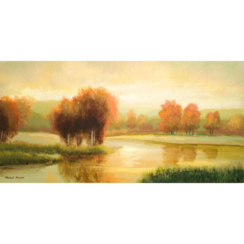 Natures Glow II White Modern Wood Framed Art Print by Marcon, Michael