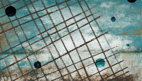 Return to the Blue Abstract I White Modern Wood Framed Art Print with Double Matting by Marcon, Michael