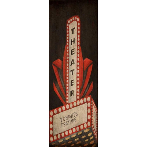 Now Showing Theater Black Modern Wood Framed Art Print by Ritter, Gina