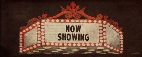 Now Showing Marquee Black Ornate Wood Framed Art Print with Double Matting by Ritter, Gina