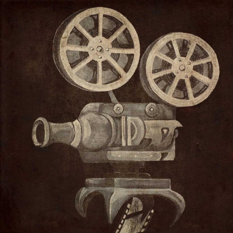 Now Showing Projector Gold Ornate Wood Framed Art Print with Double Matting by Ritter, Gina