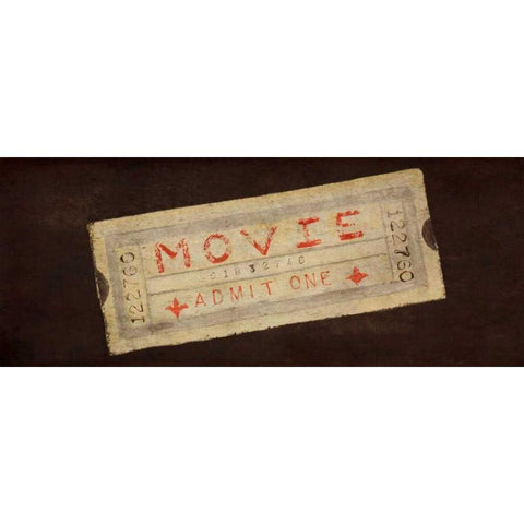 Now Showing Tickets Black Modern Wood Framed Art Print with Double Matting by Ritter, Gina