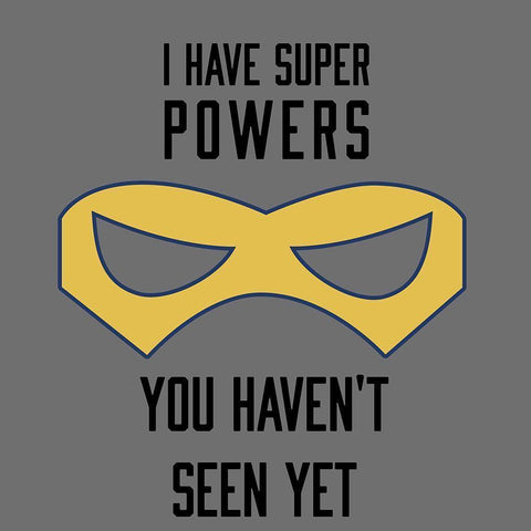 Superpowers Black Modern Wood Framed Art Print by SD Graphics Studio