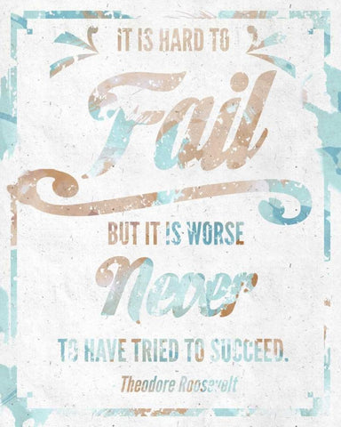 Never Fail I Black Ornate Wood Framed Art Print with Double Matting by SD Graphics Studio