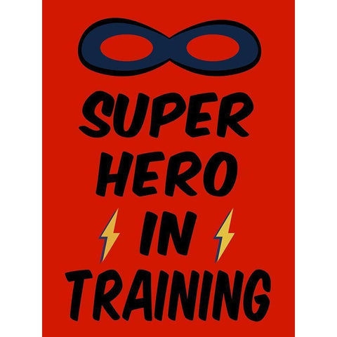 Super Hero in Training Black Modern Wood Framed Art Print with Double Matting by SD Graphics Studio