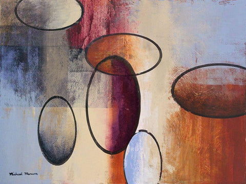 Excitement I White Modern Wood Framed Art Print with Double Matting by Marcon, Michael