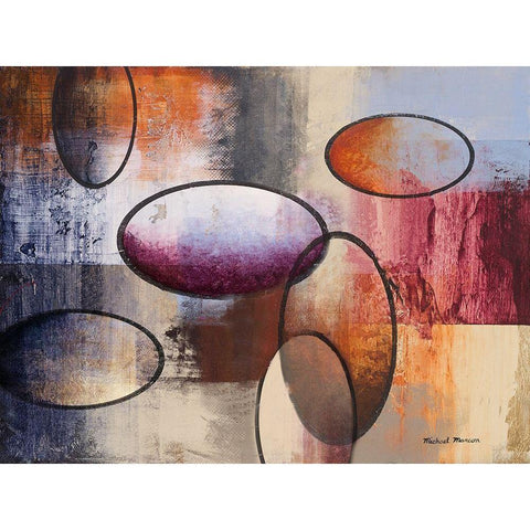 Excitement II Black Modern Wood Framed Art Print with Double Matting by Marcon, Michael
