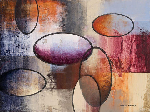 Excitement II White Modern Wood Framed Art Print with Double Matting by Marcon, Michael