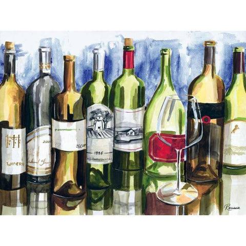 Bottles Reflect I White Modern Wood Framed Art Print by French-Roussia, Heather