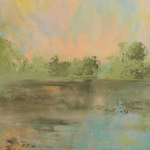 Morning water II White Modern Wood Framed Art Print by Flynn, Annie