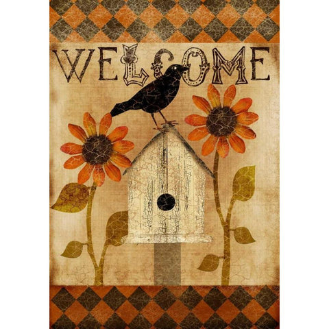 Welcome Fall Gold Ornate Wood Framed Art Print with Double Matting by Albert, Beth