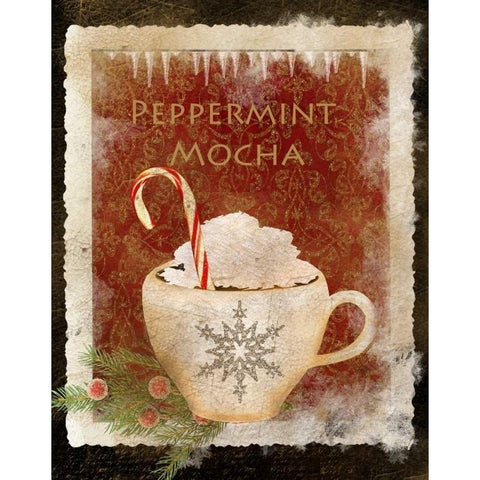 Peppermint Mocha Black Modern Wood Framed Art Print by Albert, Beth