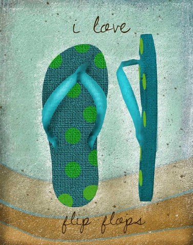 I Love Flip-flops Black Ornate Wood Framed Art Print with Double Matting by Albert, Beth