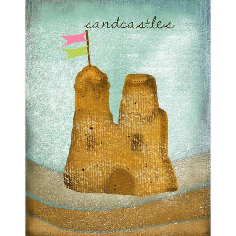 Sandcastles Gold Ornate Wood Framed Art Print with Double Matting by Albert, Beth