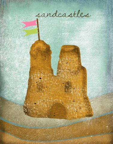 Sandcastles White Modern Wood Framed Art Print with Double Matting by Albert, Beth