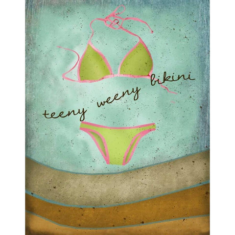 Teeny Weeny Bikini White Modern Wood Framed Art Print by Albert, Beth