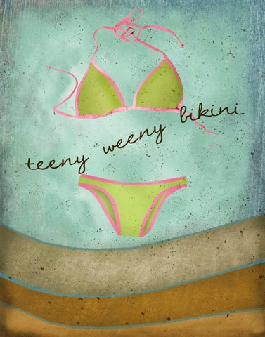 Teeny Weeny Bikini White Modern Wood Framed Art Print with Double Matting by Albert, Beth