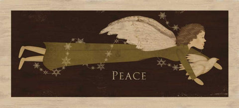Angel Peace White Modern Wood Framed Art Print with Double Matting by Albert, Beth