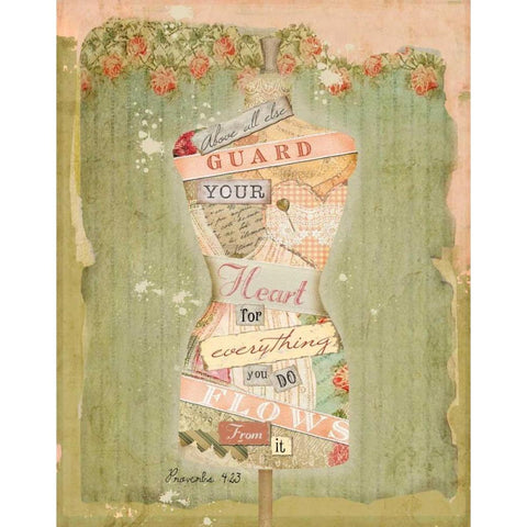 Guard Your Heart I Black Modern Wood Framed Art Print with Double Matting by Albert, Beth