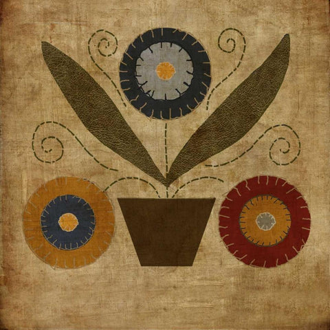 American Penny Rug II Black Ornate Wood Framed Art Print with Double Matting by Albert, Beth