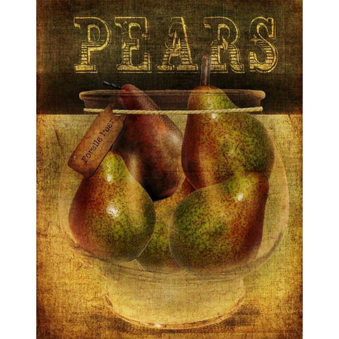 Pears White Modern Wood Framed Art Print by Albert, Beth