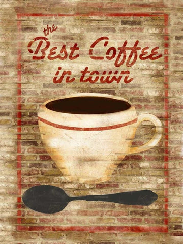 Best Coffee in Town Black Ornate Wood Framed Art Print with Double Matting by Albert, Beth