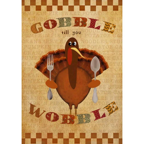 Gobble Wobble Gold Ornate Wood Framed Art Print with Double Matting by Albert, Beth