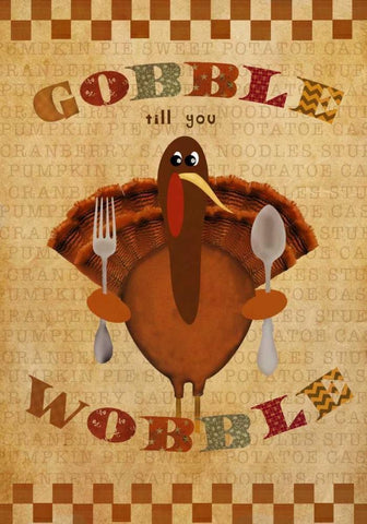 Gobble Wobble Black Ornate Wood Framed Art Print with Double Matting by Albert, Beth