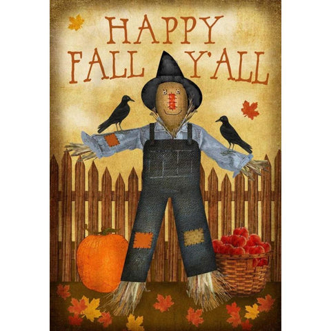 Happy Fall Yall White Modern Wood Framed Art Print by Albert, Beth